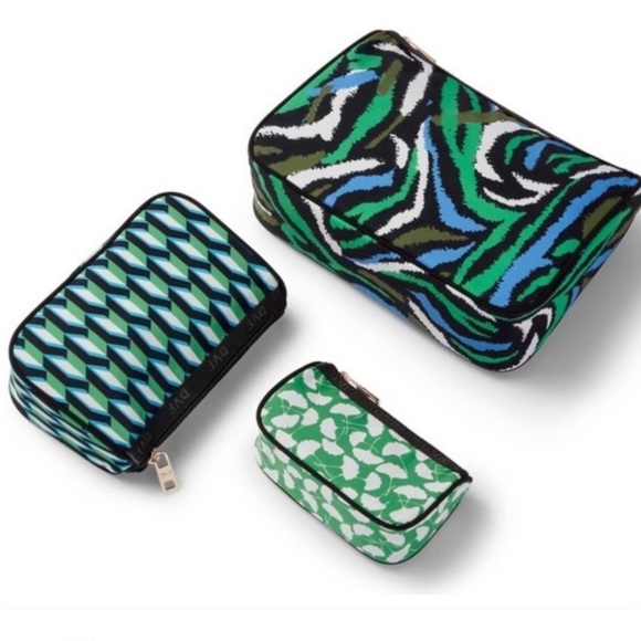 Disco Zebra/Arrow Geo/Ginkgo 3-Pack Travel Pouches - DVF for Target - Picture 1 of 2